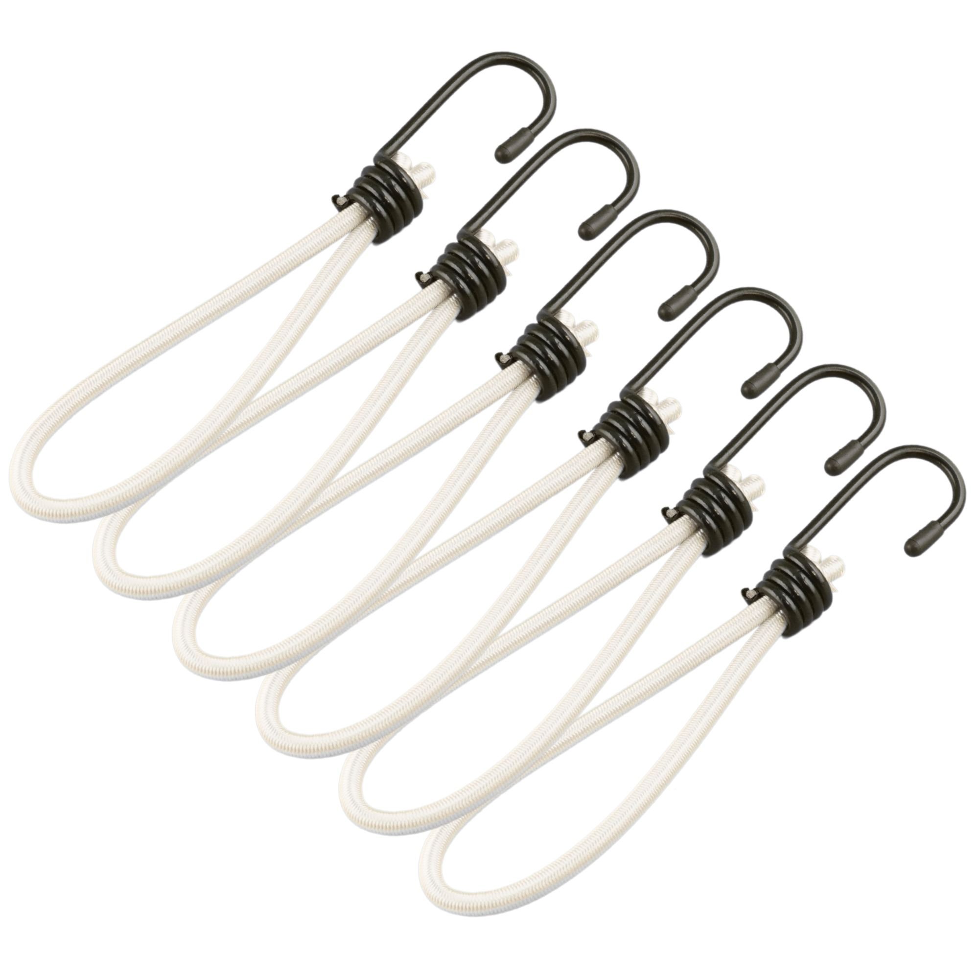 สายรัดยางยืดแบบห่วง ECSAI ตะขอเหล็ก ขนาด 6 มม. ยาว 25 ซม. สีขาว (แพ็ค 6 ชิ้น)_0